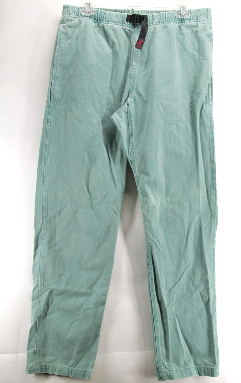 Gramicci Original G-Pant Mens M 34x32 Green Cotton Climbing Hiking Belted Pants